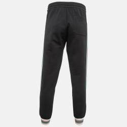 Pre Owned Gucci Navy Blue GG Jacquard Knit Side Tape Trackpants S