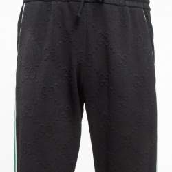 Pre Owned Gucci Navy Blue GG Jacquard Knit Side Tape Trackpants S