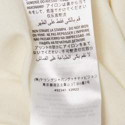 Pre Owned Gucci Cream Logo Cities Print Jersey Oversized T-Shirt XXS