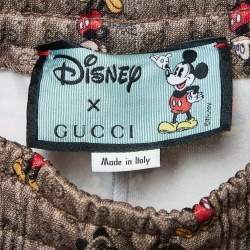 Pre Owned Gucci Beige Micro GG & Mickey Mouse Print Jersey Sweatpants L
