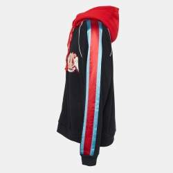 Gucci Black Cotton Knit Applique Hooded Jacket M