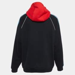 Gucci Black Cotton Knit Applique Hooded Jacket M