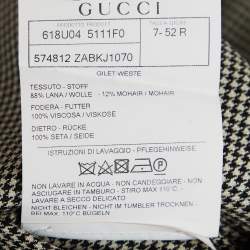 Gucci Multicolor Houndstooth Button Front Vest XL
