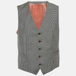 Gucci Multicolor Houndstooth Button Front Vest XL