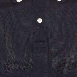 Pre Owned Gucci Navy Blue Pique Jersey Polo T-Shirt XL