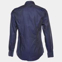 Gucci Navy Blue Patterned Cotton Buttoned Up Shirt S
