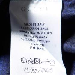 Gucci Navy Blue Patterned Cotton Buttoned Up Shirt S