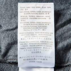 Pre Owned Gucci Grey Cotton Knit Zip-Up Contrast Trimmed Jacket L