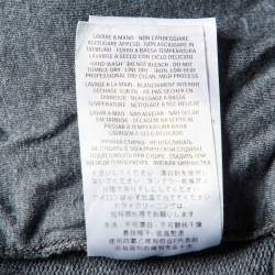 Pre Owned Gucci Grey Cotton Knit Zip-Up Contrast Trimmed Jacket L