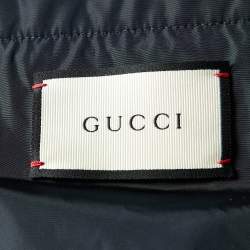 Gucci Navy Blue Wasp Print Synthetic Detachable Hoodie Windbreaker Jacket M