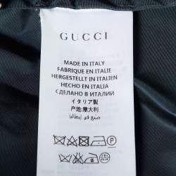 Gucci Navy Blue Wasp Print Synthetic Detachable Hoodie Windbreaker Jacket M
