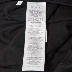 Pre Owned Gucci Black Jersey Monogram Logo Trimmed Zip-Up Jacket M