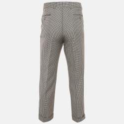 Gucci Beige/Black Houndstooth Wool Pants L