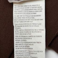 Pre Owned Gucci Brown Patterned Cotton Knit Polo T-Shirt M