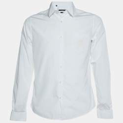 Gucci White Embroidered Cotton Buttoned Up Shirt M