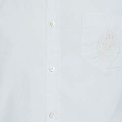 Gucci White Embroidered Cotton Buttoned Up Shirt M