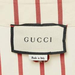 Gucci Cream GG Striped Cotton Bowling Shirt XXL