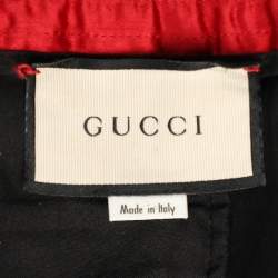 Pre Owned Gucci Black Jersey Logo Tape Detail Track Pants M