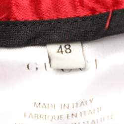 Pre Owned Gucci Black Jersey Logo Tape Detail Track Pants M