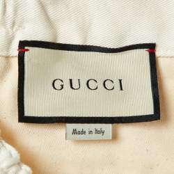Gucci White Cotton Elasticated Bottom Cargo Pants XXL