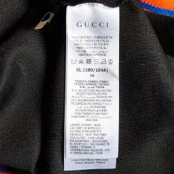 Gucci Blue/Orange GG Jacquard Jersey Polo T-Shirt XL
