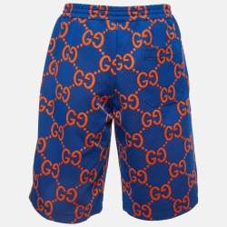 Gucci Blue Monogram Jacquard Jersey Shorts XL