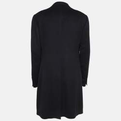 Gucci Navy Blue Cashmere Single Breasted Long Coat L