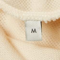 مملوكة مسبقًا Gucci Cream Interlock GG Stripe Cotton Polo T-Shirt M