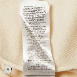 مملوكة مسبقًا Gucci Cream Interlock GG Stripe Cotton Polo T-Shirt M