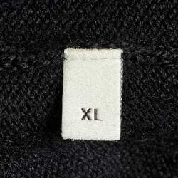 Gucci Black Wool Knit Zip Up Sweater XL
