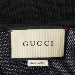 Gucci Black Wool Knit Zip Up Sweater XL