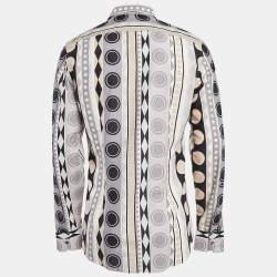Gucci Grey/Multicolor Printed Cotton Button Front Shirt L