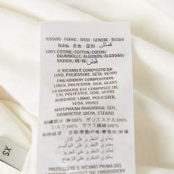 Gucci Off-White Logo Print Cotton Knit Rabbit Patch Detail T-Shirt XS