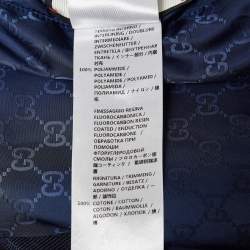 Gucci Navy Blue Synthetic Monogram Reversible Bomber Jacket L