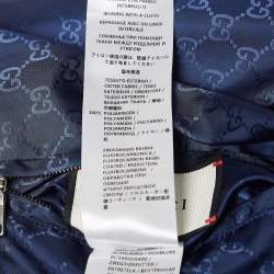 Gucci Navy Blue Synthetic Monogram Reversible Bomber Jacket L