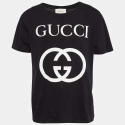 Gucci Black GG Print Jersey Crew Neck T-Shirt M