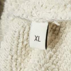 Pre Owned Gucci Grey Logo Print Dragon Embroidered Cotton Hoodie XL