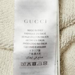 Pre Owned Gucci Grey Logo Print Dragon Embroidered Cotton Hoodie XL