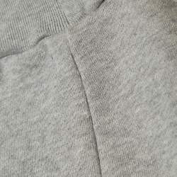 Pre Owned Gucci Grey Logo Print Dragon Embroidered Cotton Hoodie XL