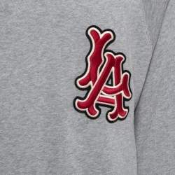 Pre Owned Gucci x LA Grey Cotton Knit Patch Detail Sweatshirt XL