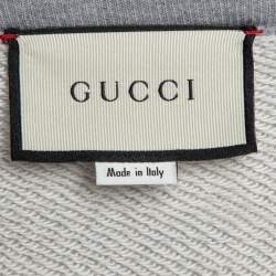 Pre Owned Gucci x LA Grey Cotton Knit Patch Detail Sweatshirt XL