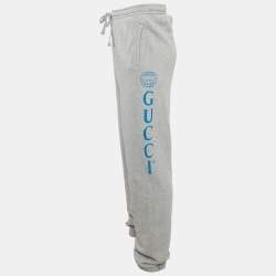 Gucci Grey Logo Print Cotton Jogger Pants XXXL