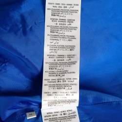 Pre Owned Gucci Blue Mesh Magnetismo Tape Detail Hooded Jacket XL