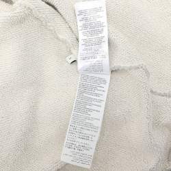 Pre Owned Gucci Grey Cotton Jersey Logo Web Trimming Zip-Up Hoodie S