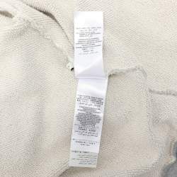 Pre Owned Gucci Grey Cotton Jersey Logo Web Trimming Zip-Up Hoodie S