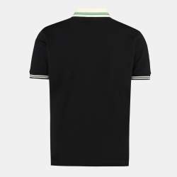 Pre Owned Gucci Black Cotton Pique Polo T-Shirt L