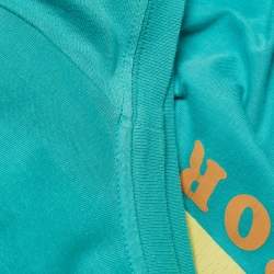 Pre Owned Gucci Aqua Green Cotton Blind For Love Print Crew Neck T-Shirt L