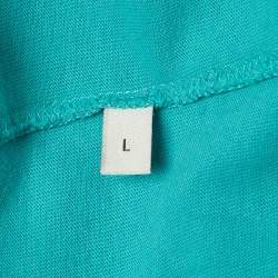 Pre Owned Gucci Aqua Green Cotton Blind For Love Print Crew Neck T-Shirt L