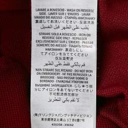 Pre Owned Gucci Burgundy Cotton Pique Polo T-Shirt XL