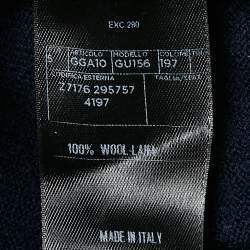 Gucci Navy Blue Rib Knit Buttoned Cardigan XXL